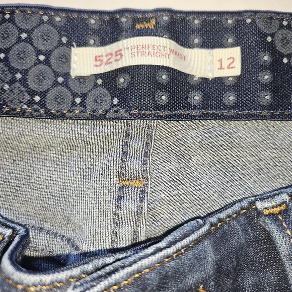 Levi's 525 Perfect Waist Straight Women's Jeans in Dark Blue - Picture 7 of 13